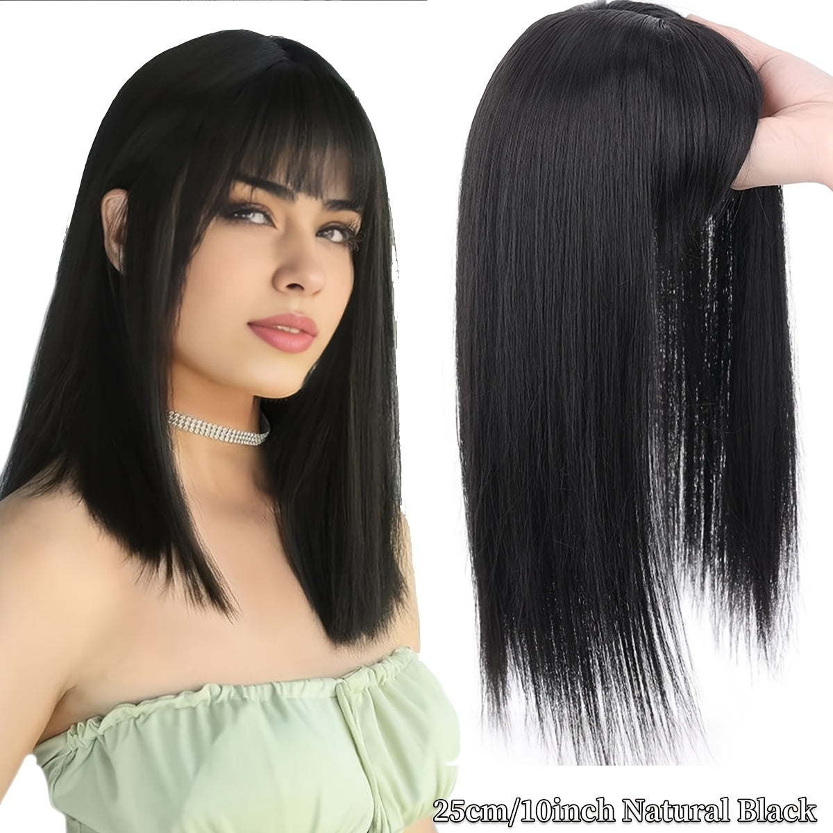 Women Straight Synthetic Clip-In Bangs Hair Extensions Natural Looking