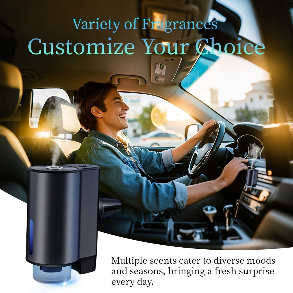 Smart USB Car Aroma Diffuser Essential Oil Humidifier 3-Speed Rechargeable Battery