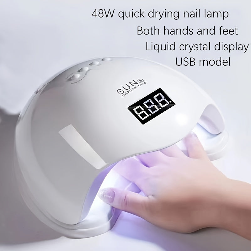 High-Power UV Nail Lamp with Digital Display Portable Gel Polish Curing Light