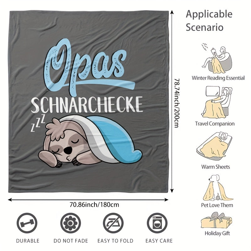 Kattalar uchun qulay sloth naqshli flanel yostiqchasi, barcha mavsumlar uchun yumshoq plyush sovg‘a