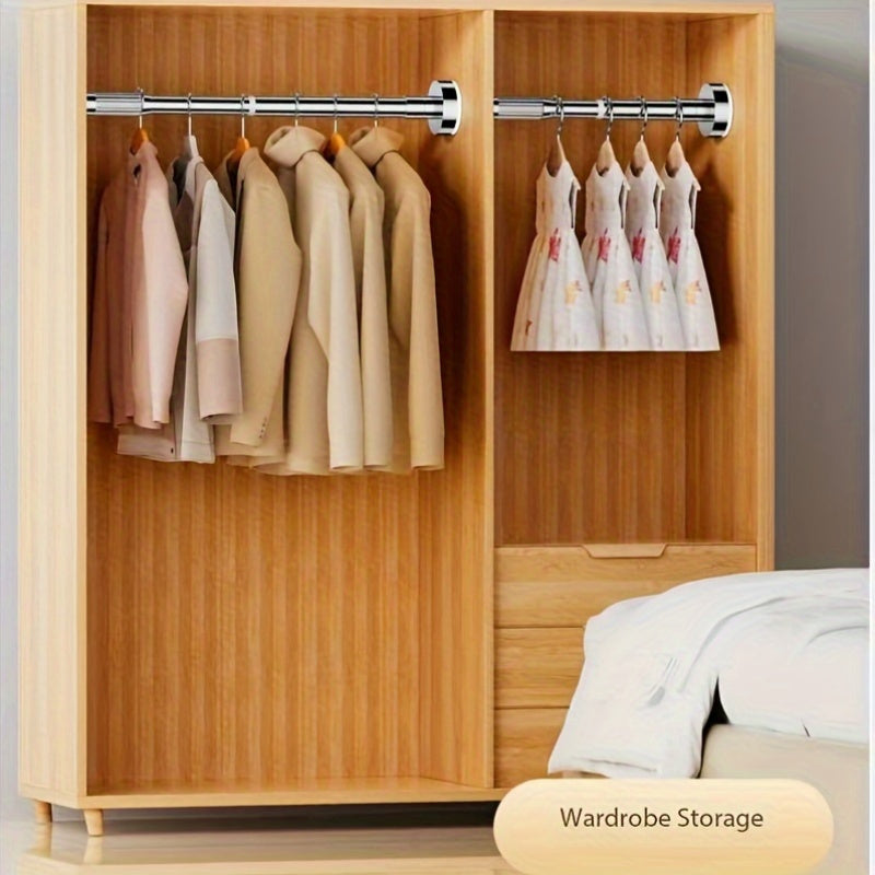 Stainless Steel Telescopic Clothes Drying Rod No-Drill Adjustable Balcony Bar