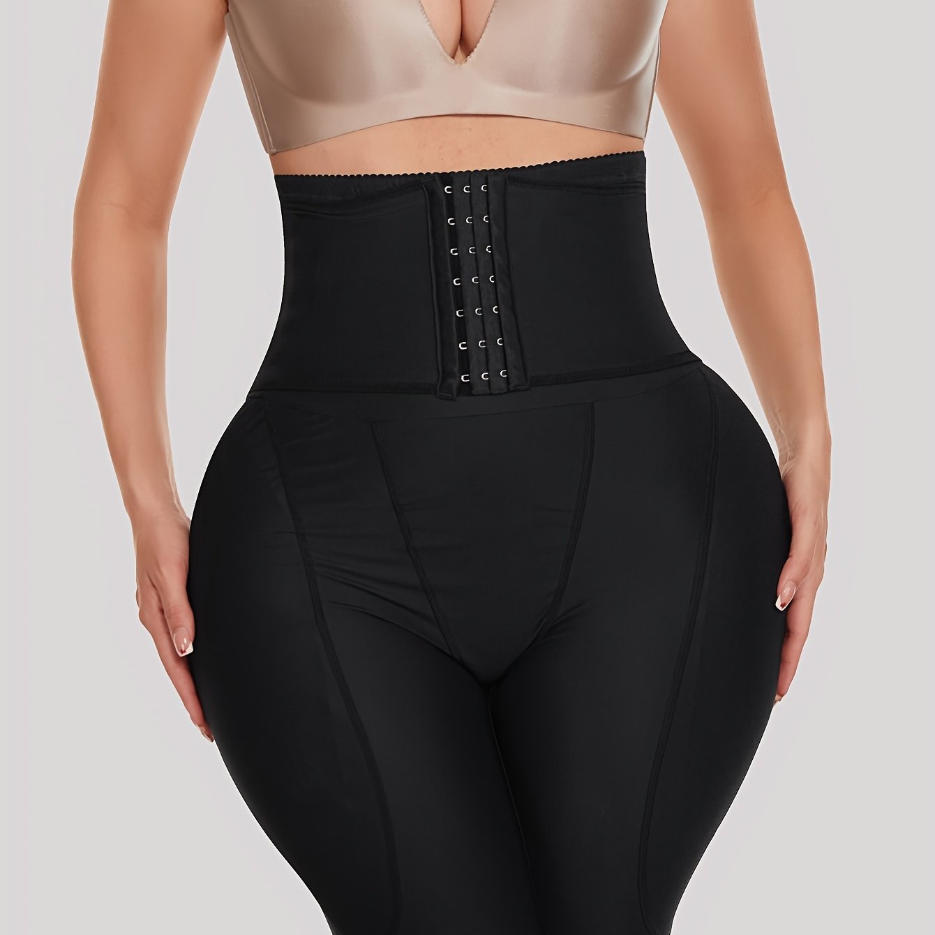 Women High Waist Shaping Shorts Tummy Control Butt Lift Solid Knit Fabric