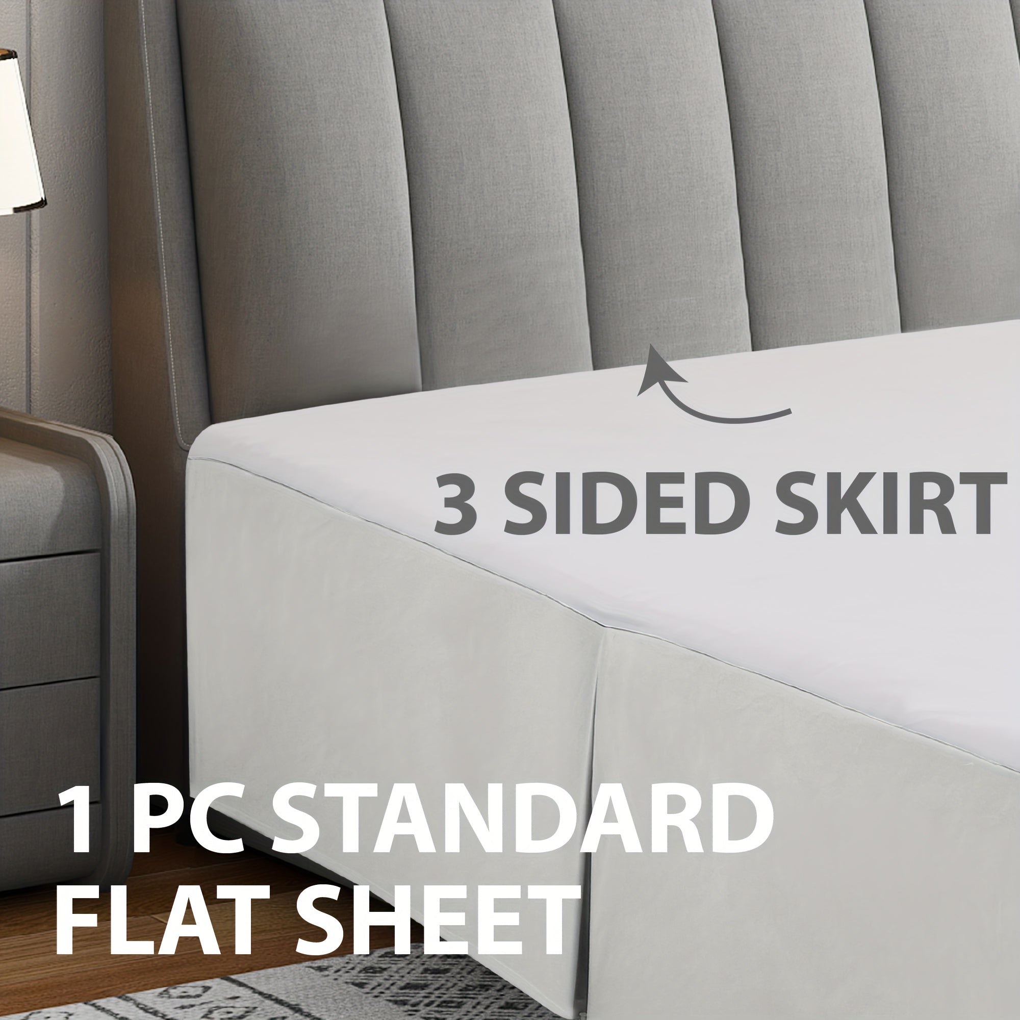 All-Season Pleated Bed Skirt 14 Inch Drop Hypoallergenic Breathable Machine Washable