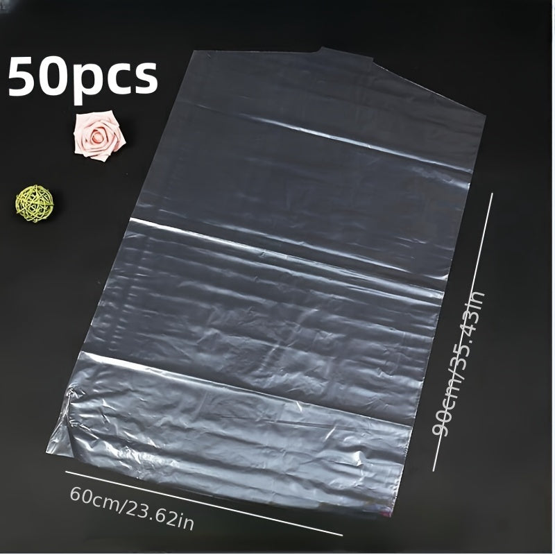Set of 50 Transparent Garment Storage Bags for Clothes Dresses Suits Coats