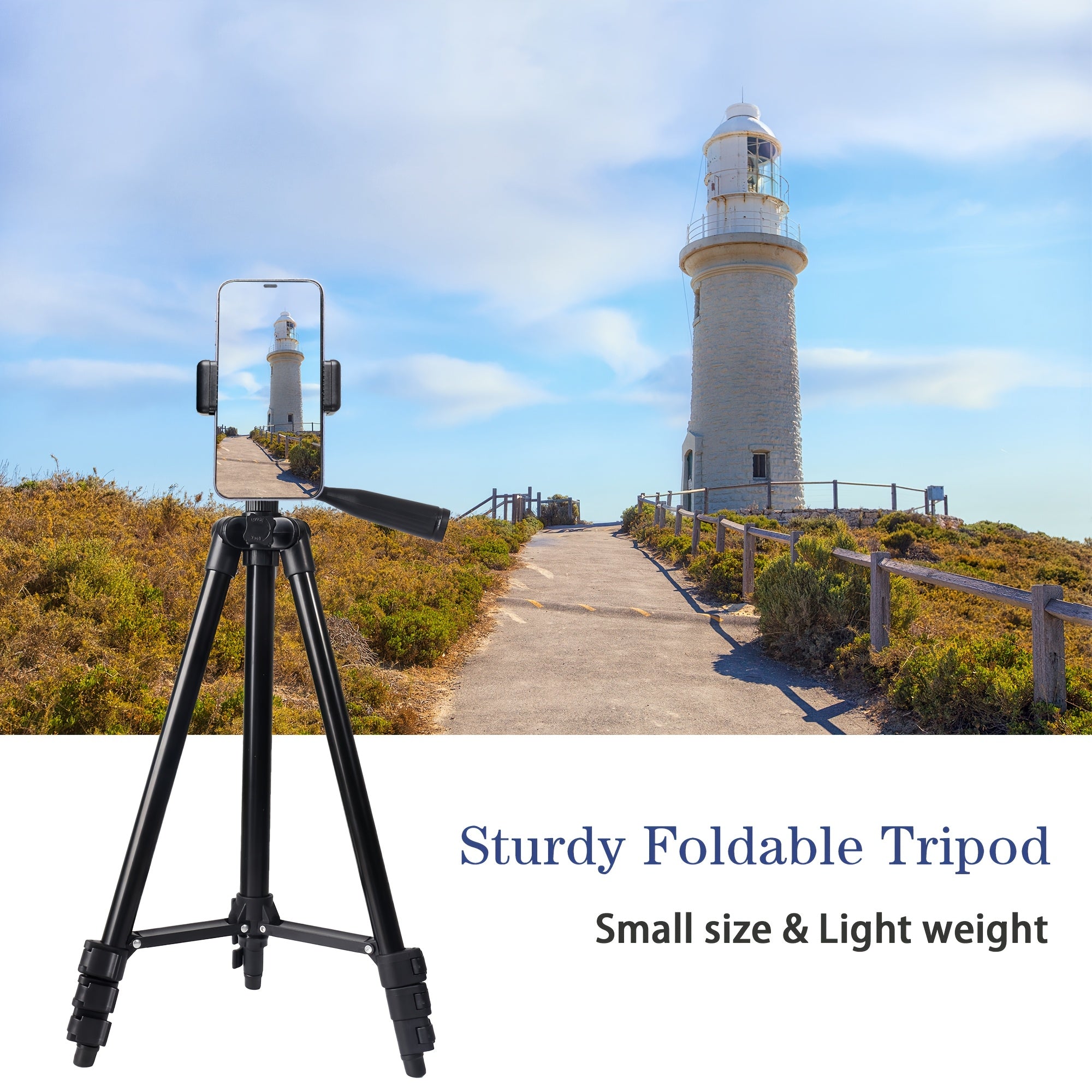 Aluminum Alloy Tripod with Gimbal Head 132cm for Photography Vlogging Live Streaming