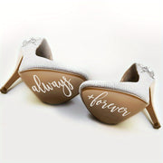 Bride and Groom Wedding Shoe Stickers - Party Decorations, White Vinyl
