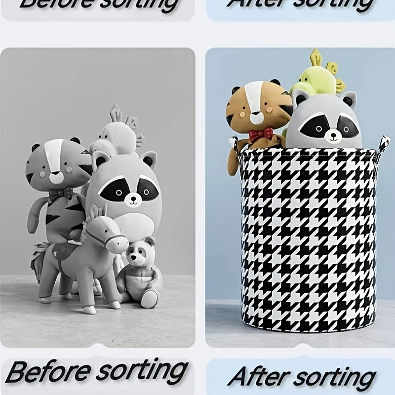 Cesta de almacenamiento plegable de tela para ropa, juguetes y ropa blanca, negra