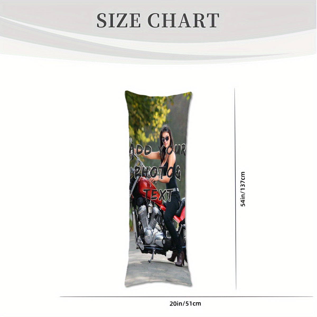 Personalized Extra-Long Body Pillow Cover 20x54 Inches Plush Fabric Double-Sided Print