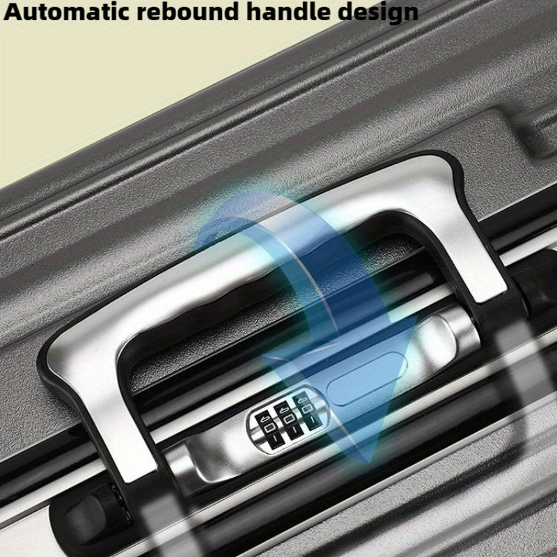 20-Inch Aluminum Frame Spinner Luggage with Password Lock for Men and Women