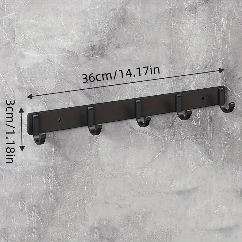 Barra de almacenamiento multifuncional para pared con ganchos para cocina, baño y sala de estar