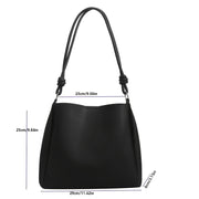 Black Tote Bag for Women with Shoulder and Crossbody Style PU Secure Clasp