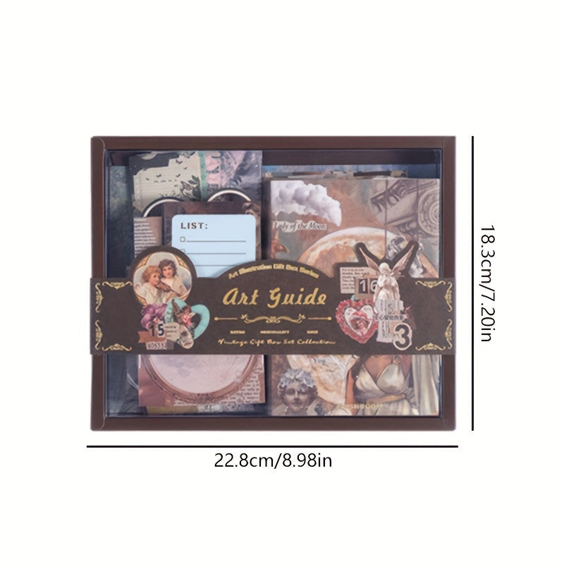 Vintage uslubidagi skrabbook stikerlari qog'oz to'plami - 125 dona