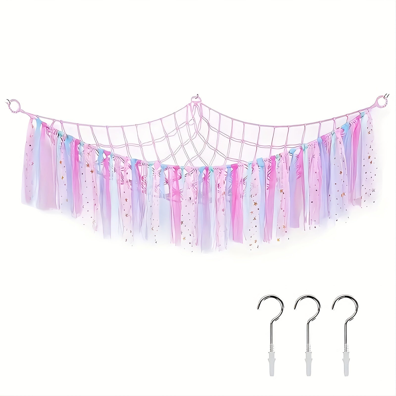 Juguete de almacenamiento en red de peluche para colgar en la pared con tema cielo estrellado