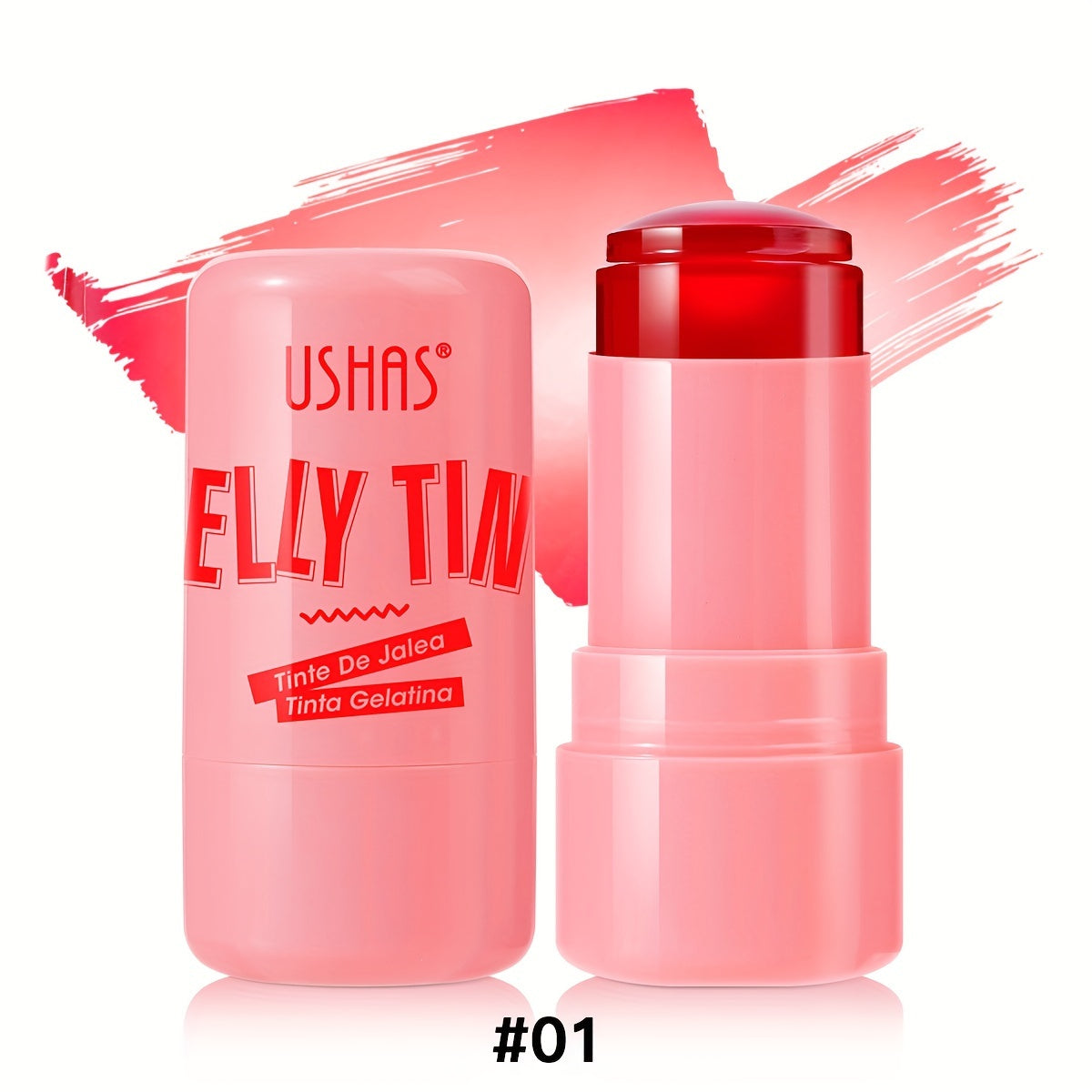 3-in-1 Suv o'tkazmaydigan Blush Stick Tabiiy pushti uchun lablar, ko'zlar va yonoqlarga