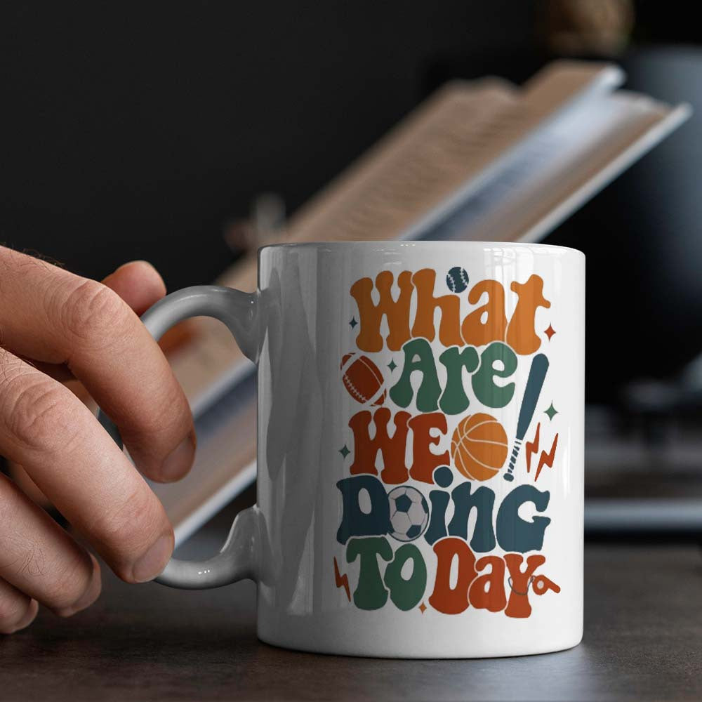 Basketball Text Ceramic Coffee Mug for Sports Fans Office Camping Dining