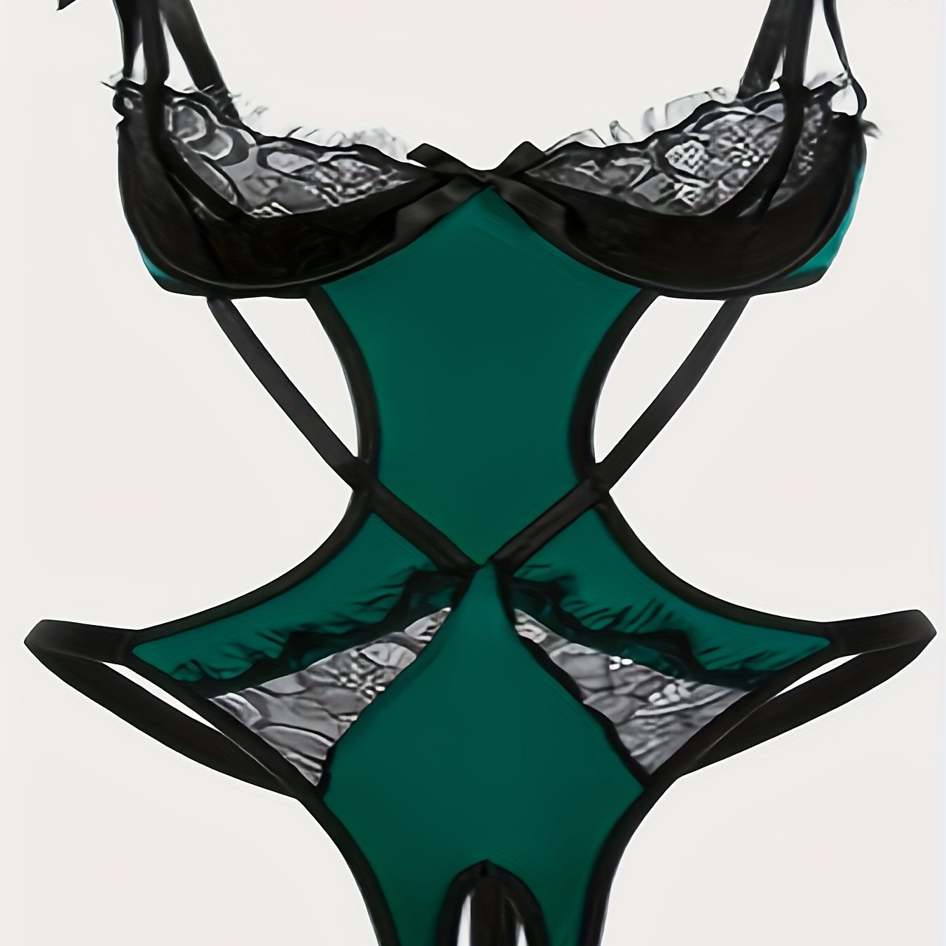 Plus o'lchamdagi ayollar uchun tül teddy bilan rangli bow va ochiq qovurg'a