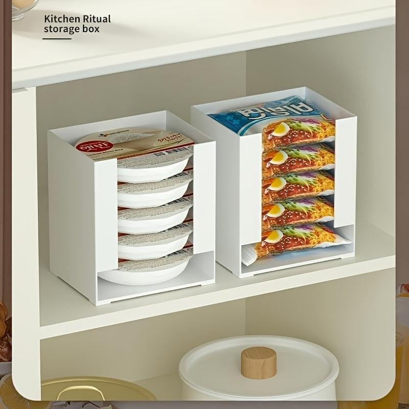 Yaponcha uslubdagi plastik saqlash tashkilotchisi - qulayliklar uchun ko'p funksiyali dispenser, bir martalik stakanlar, to'qimalar, pampers, ichki kiyimlar va yuz to'qimalari uchun - oshxona va kafe foydalanishi uchun mukammal