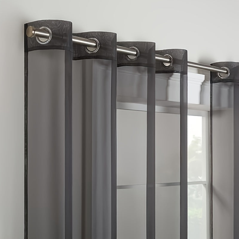 Легкая полупрозрачная занавеска с люверсами для спальни, гостиной, офиса и домашнего декора. Идеально подходит для добавления изящества в ваше пространство.