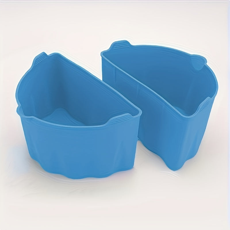 Qayta ishlatiladigan silikon sekin pishirish qoplami, 6-7 kvartlik oval pishirish uchun buklanuvchi bo‘linmalar bilan, osmon rangli, qizil, qora