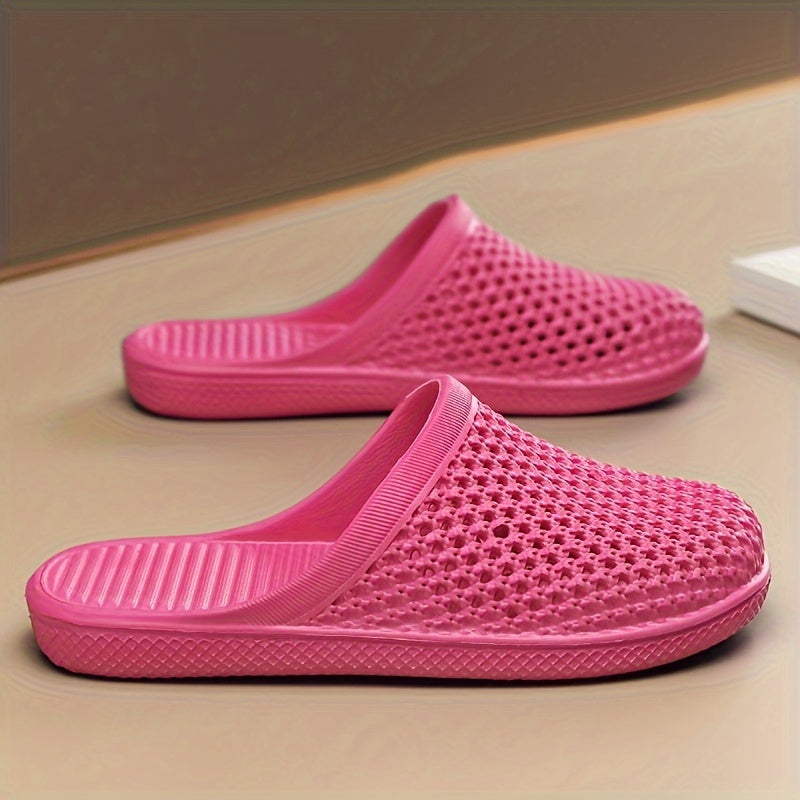 Women's Hollow Out Flat Clogs Solid Color Closed Toe Summer Shoes