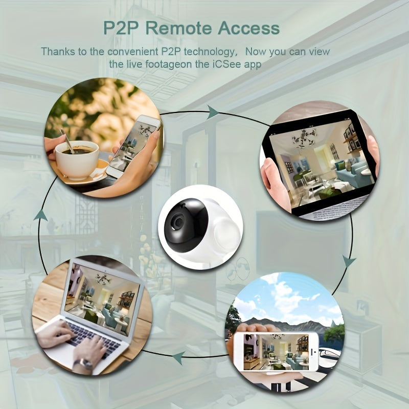 HD 720P Security Camera with Night Vision Voice Intercom and Remote Viewing