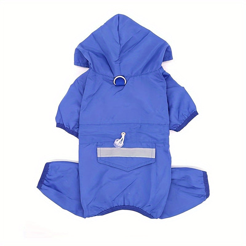 Impermeable impermeable para perros reflectante con capucha y botones a presión para razas pequeñas a medianas