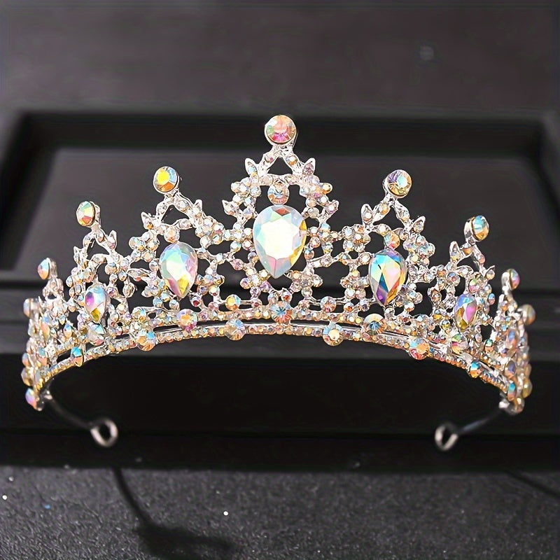 Princess Crown for Women and Girls, Queen Tiara, Elegant Silver Headpiece