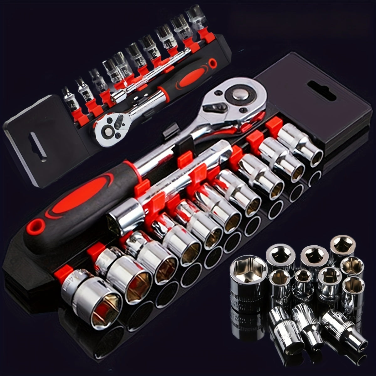 Upgrade Wrench Socket Set for Car Boat Motorcycle Bicycle Repair, 1/4 Inch
