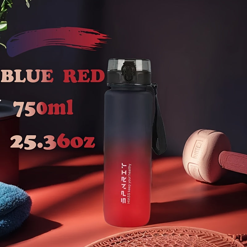 Gradient Water Bottle 750ml 1000ml Leak-Proof BPA-Free Plastic for Outdoor and Home Use