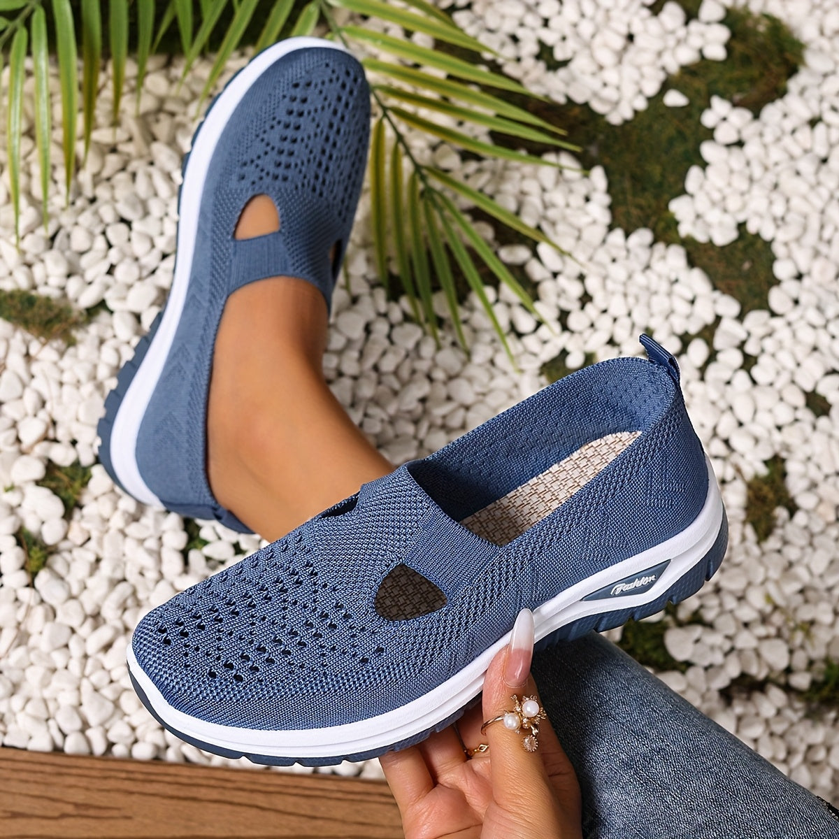 Women’s Casual Slip-On Sneakers Breathable Fabric Summer Beach Shoes