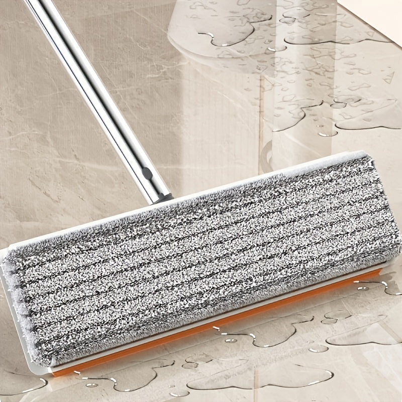 "Tekis Mop va Chelak To'plami 4 Ta Yuviladigan Mikrofiber Padlar bilan - Uy va Ofis uchun Ekologik Toza Tozalash Yechimi - Ikkita Nam/Quruq Foydalanish, Energiya Tejash"