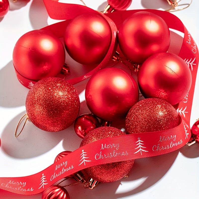 24-Piece Mini Shatterproof Christmas Tree Ornaments for Party Decorations