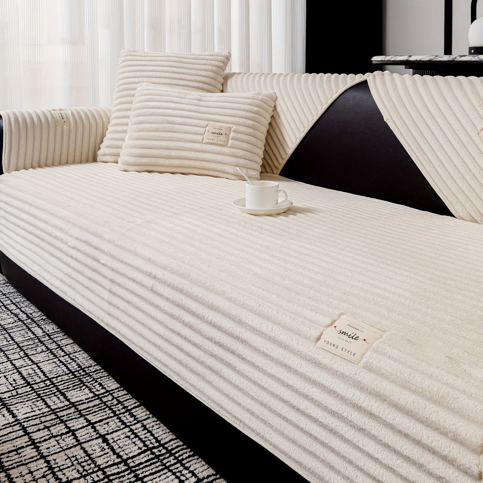 Плюшевый чехол на диван из бархата, противоскользящий, для домашних животных, моющийся в машине, современный стиль, все размеры