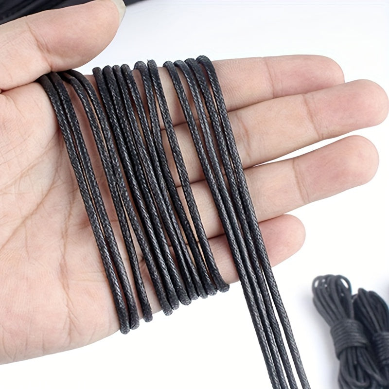 Men Women Black Round Waxed Leather Shoelaces for Formal Shoes
