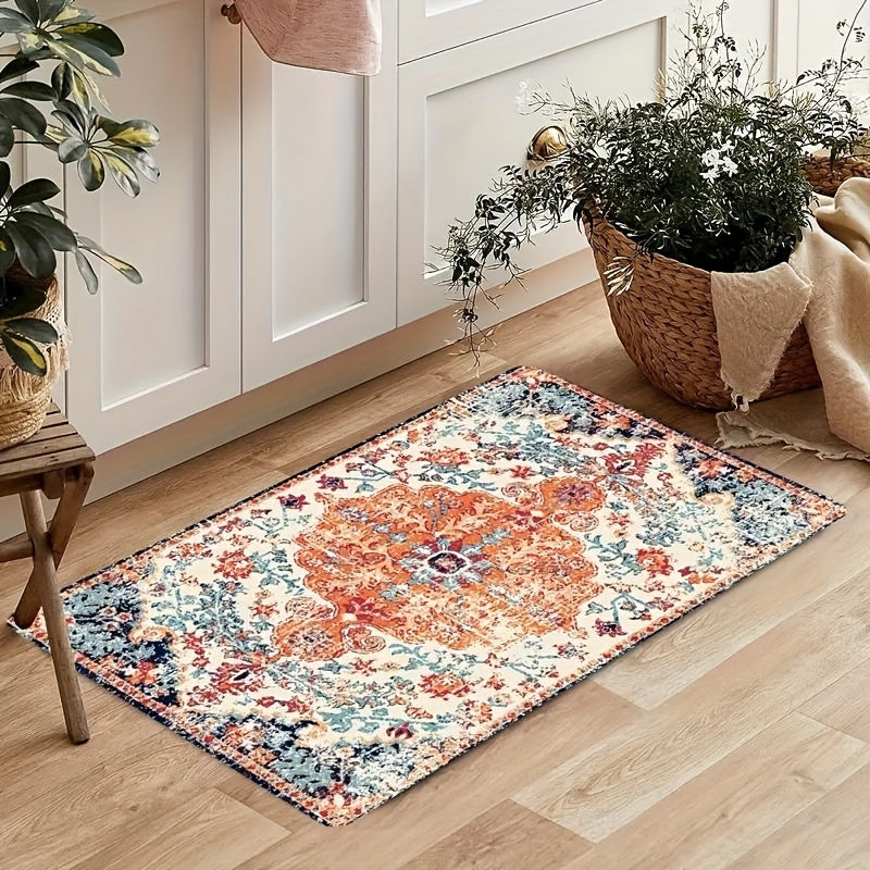 Antique Bohemian Patterned Rug Non-Slip Kitchen Mat Outdoor Doormat Bathroom Mat