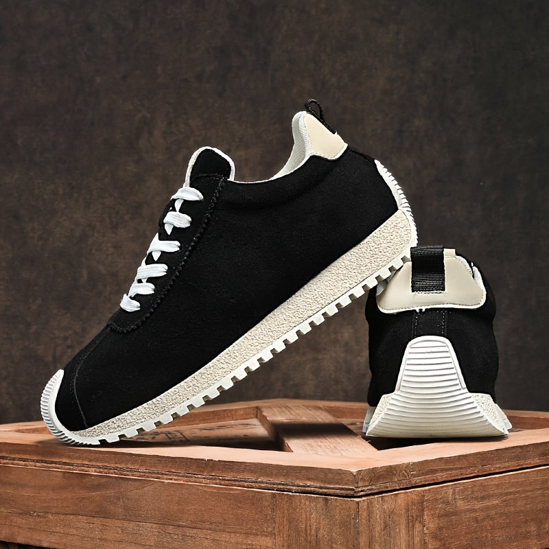 Men's Casual Sneakers with Thick Sole Arch Support Durable Lace-Up All-Season