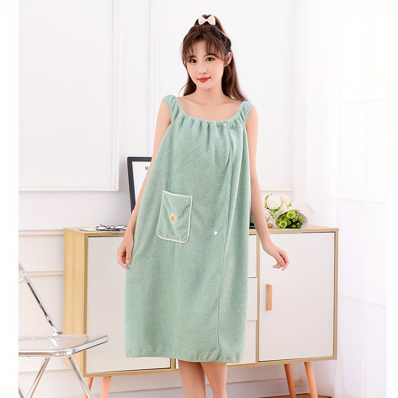 Ayollar uchun cho'miladigan, cho'tka bilan jihozlangan, hammomda spa foydalanish uchun ideal bo'lgan so'ruvchan kiyiladigan hammom sochi.