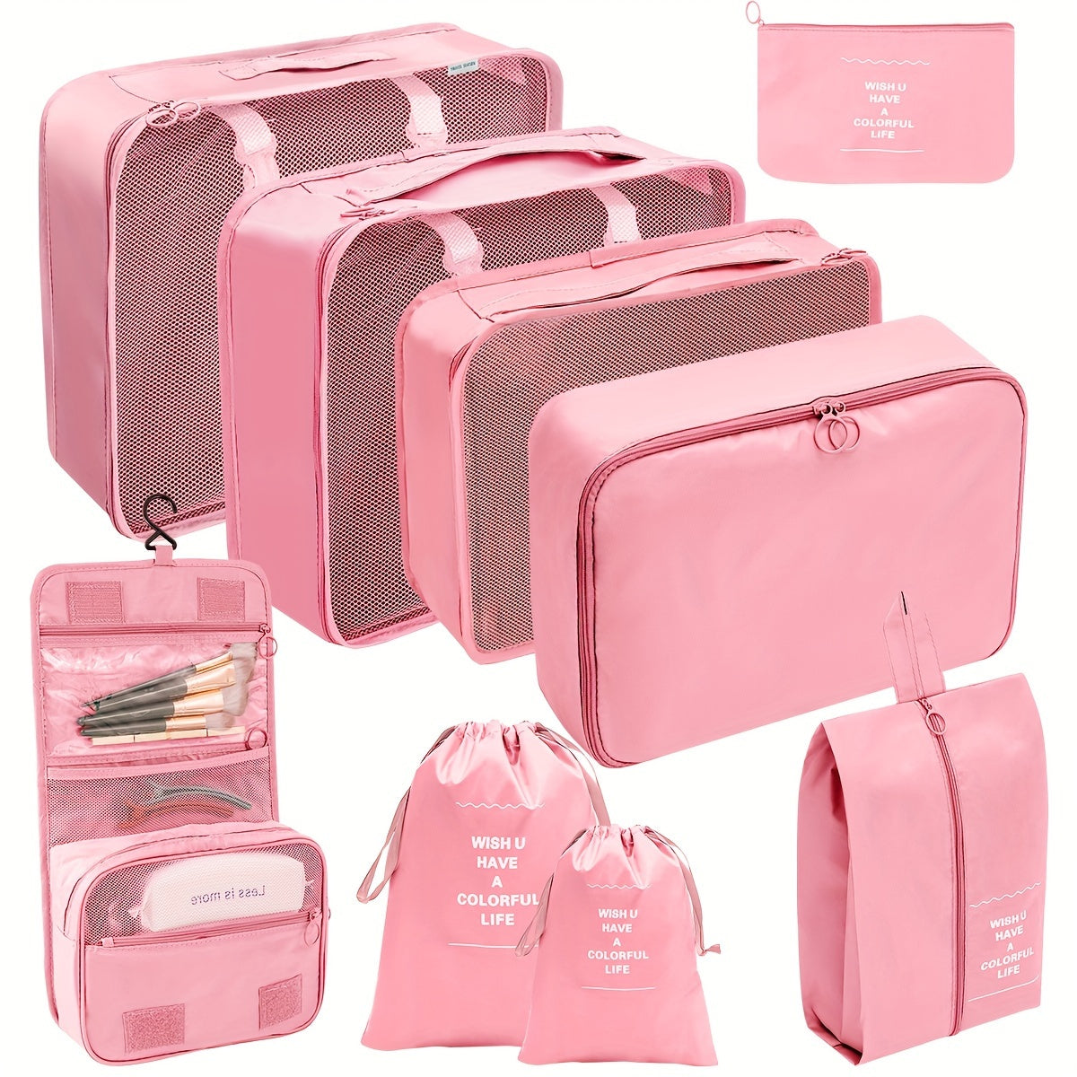 9-Piece Travel Packing Cubes Set Lightweight Luggage Organizer for Casual Travel