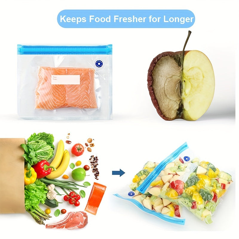 Reusable Food Storage Bags Set 30 Pouches in 3 Sizes for Fresh Food Preservation