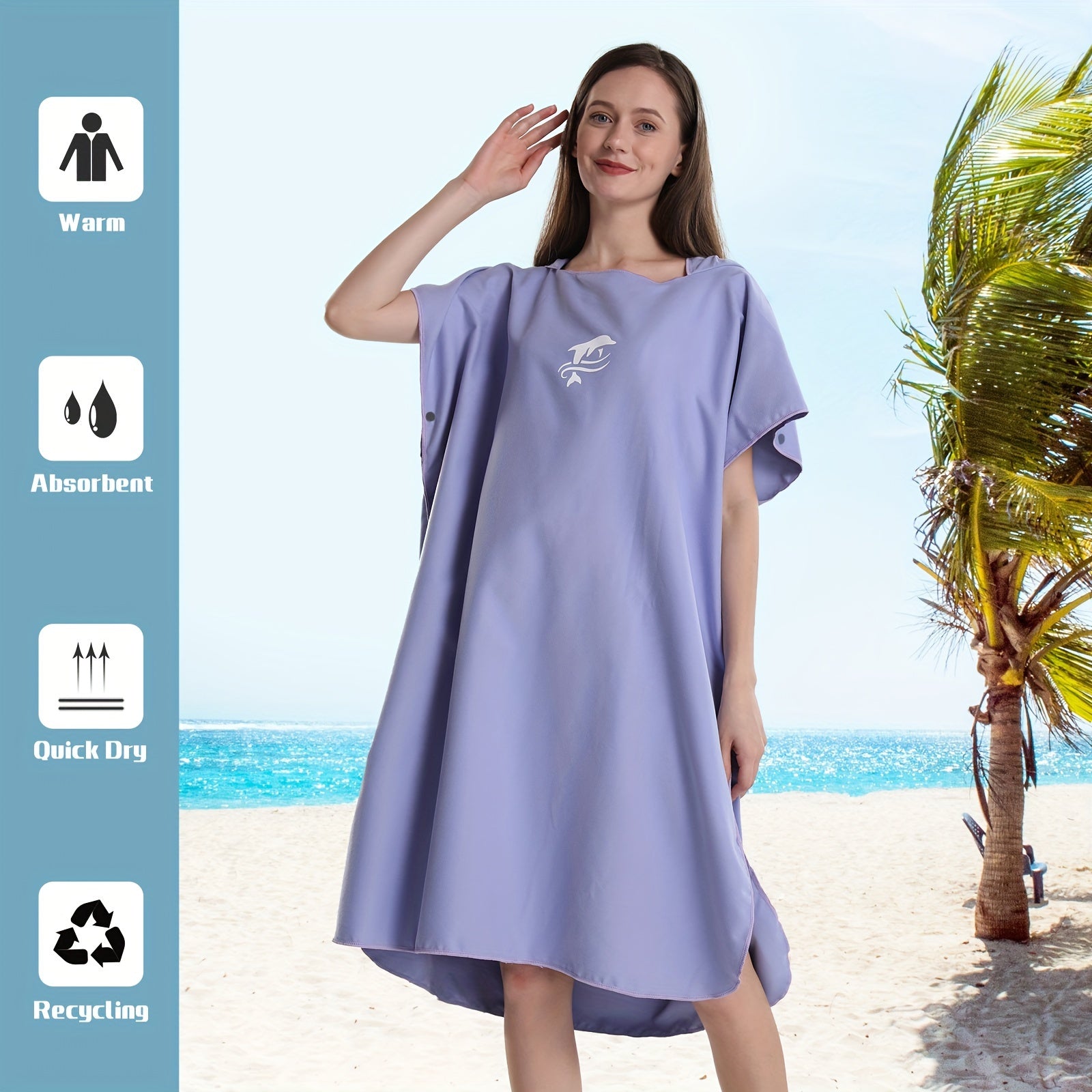 1 шт. Сёрф пончо полотенце, микрофибровый унисекс халат для серфинга, плавания, дайвинга, пляжа, один размер подходит всем.