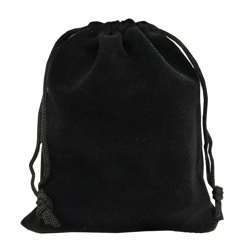 Набор из 50 черных бархатных мешочков для украшений с шнурком для подарков