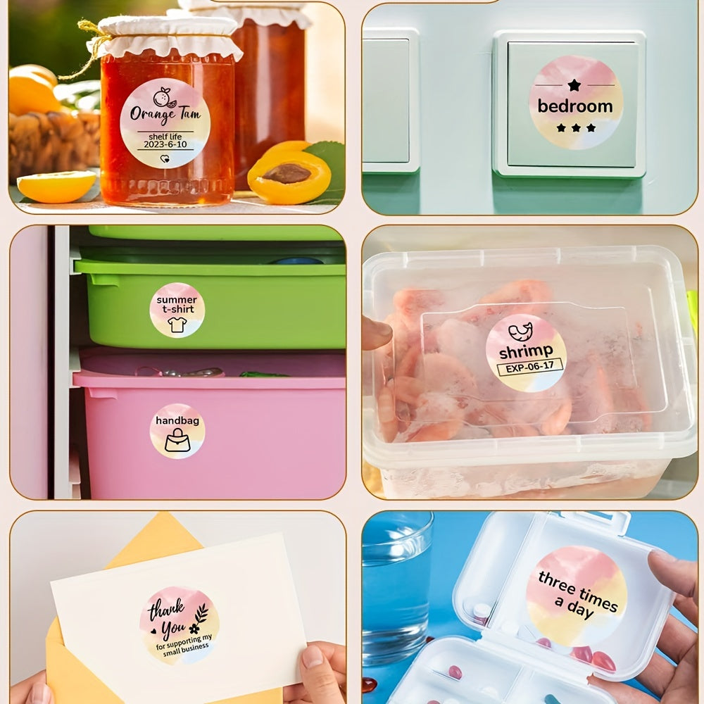 2-Inch Color Round Thermal Labels Adhesive for Logo, Price, Address Printing 750 Labels