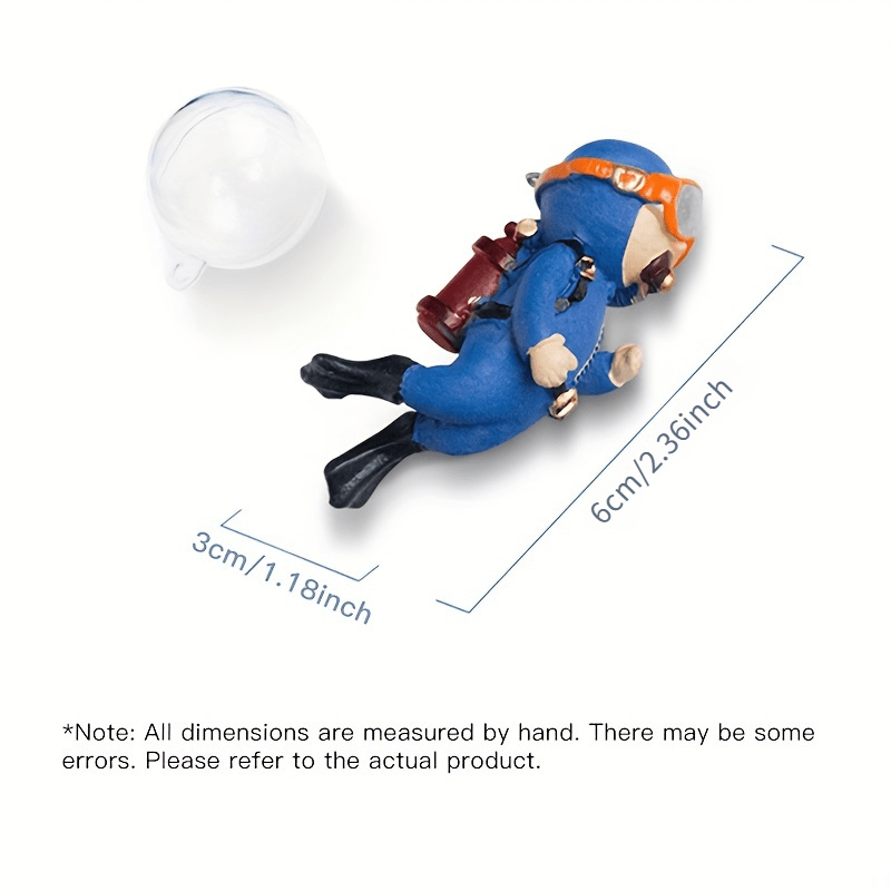 Set of 4 ABS Floating Diver Fish Tank Decor with Bubbles