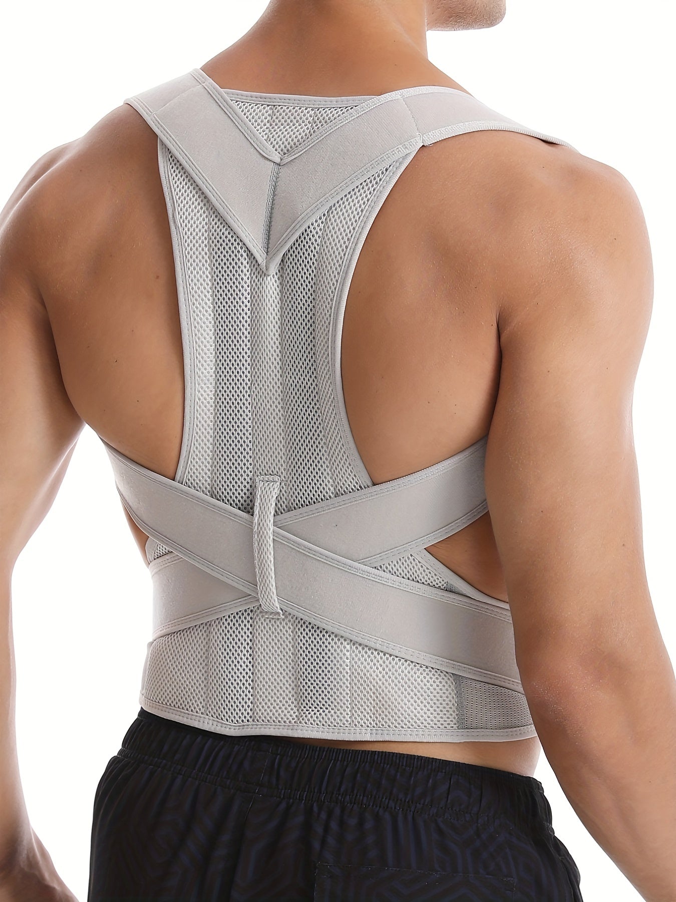 Posture Corrector Vest for Chest Shoulder Neck Support Solid Color Knit Fabric