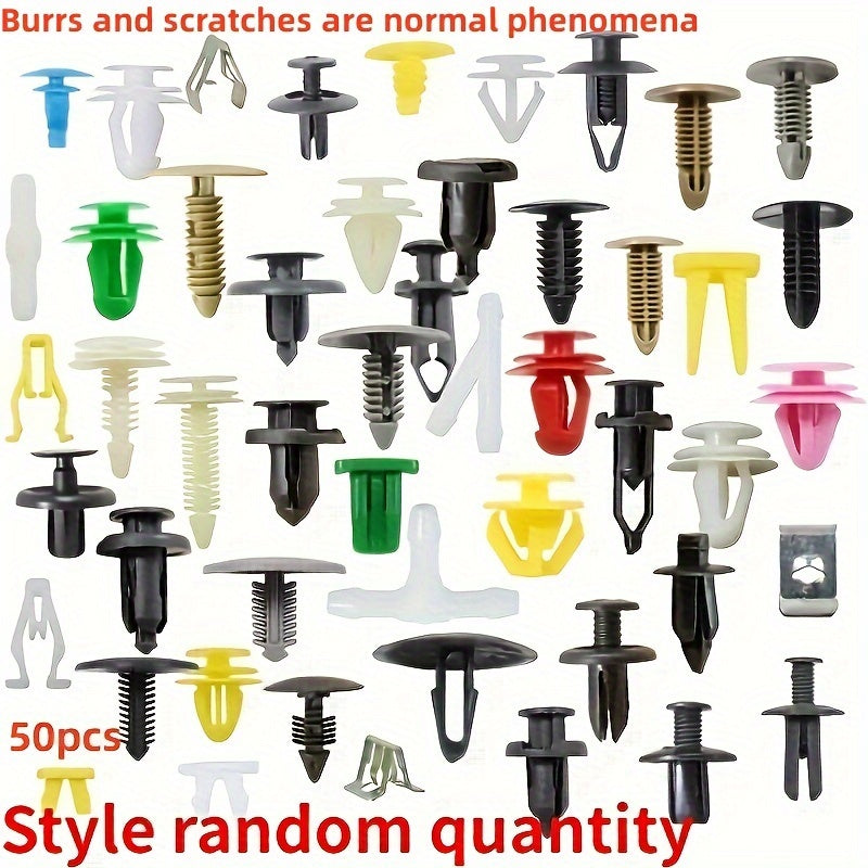 50/100 Pcs Universal Plastic Car Fastener Clips Durable Push-Through Auto Panel Bumper
