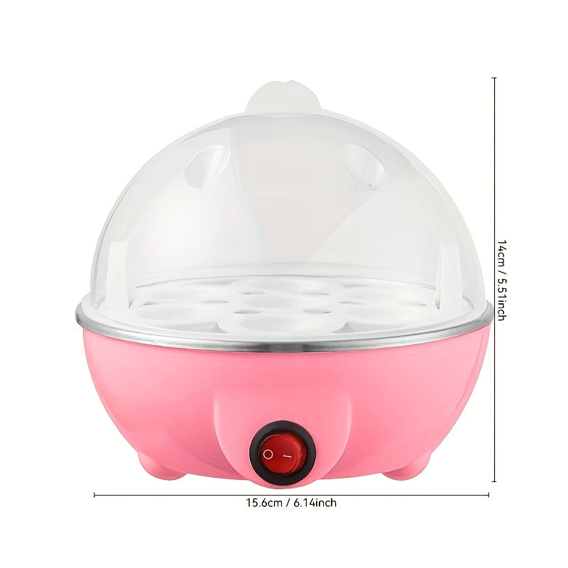 Large capacity pink egg steamer with transparent lid auto shut-off kitchen appliance gift