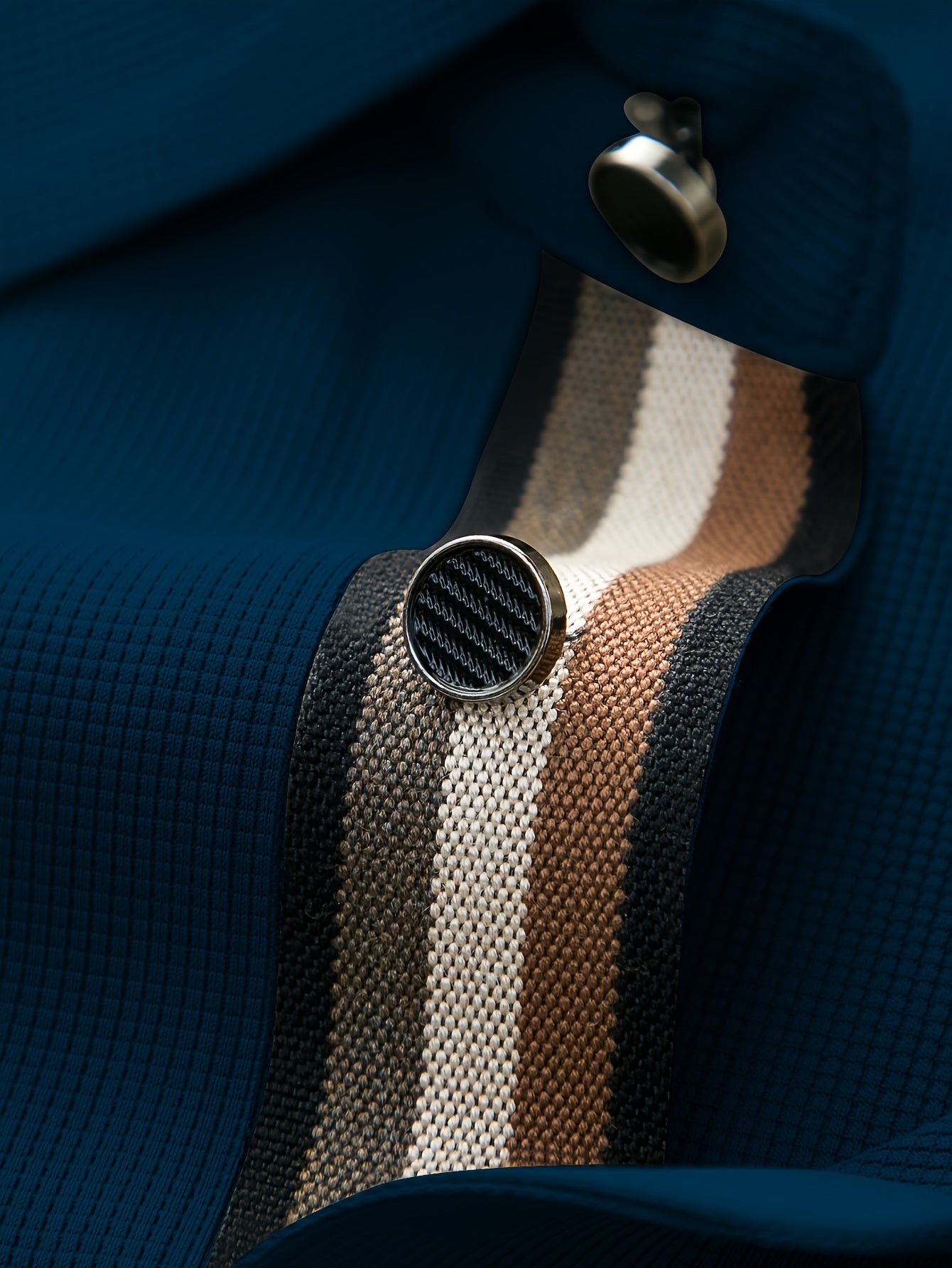 Men's Summer Polyester Golf Shirt with Striped Graphic Print Short Sleeve Casual Lapel