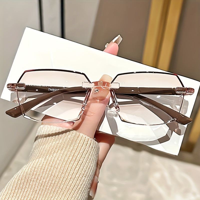 Unframed Rectangular Reading Glasses 3 Pairs Lightweight Comfortable Diopter +1.0 to +4.0