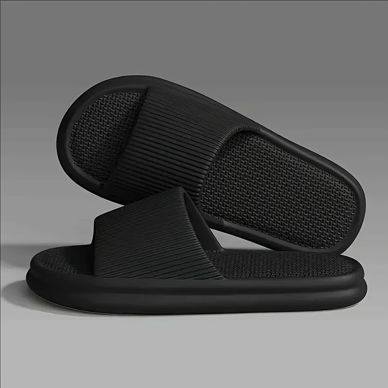 Women’s Black EVA Slip-On Slippers for Indoor Outdoor Comfort