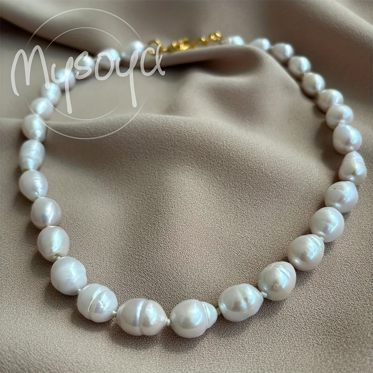 Handcrafted Baroque Pearl Necklace with 10-12mm Natural Freshwater Pearls Gift Box Jewelry